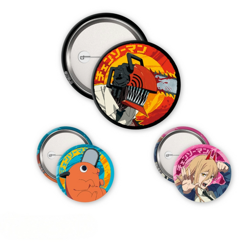 ABYstyle Chainsaw Man Denji, Devil, Pochita 3 Badge Pack