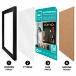 GB Posters Contemporary Wooden Black Picture Frame - Maxi - 61 x 91.5cm