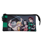 Karactermania Demon Slayer Akushon Triple Pencil Case - Green/Black