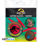ABYstyle Jurassic Park Logo T-Rex 3 Badge Pack