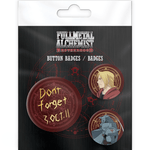 Fullmetal Alchemist Elric Brothers 3 Badge Pack