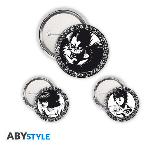 ABYstyle Death Note Light, L & Ryuk 3 Badge Pack
