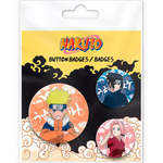 ABYstyle Naruto Sasuke & Sakura 3 Badge Pack