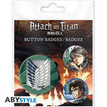 ABYstyle Attack on Titan Eren & Levi 3 Badge Pack