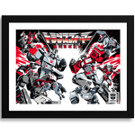 Transformers Battle Autobots vs Decepticons 30 x 40cm Framed Collector Print