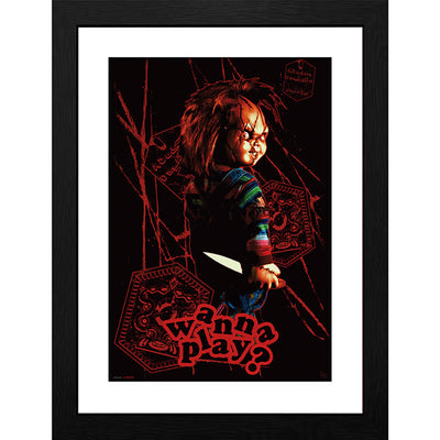 GB eye Chucky Wanna Play 30 x 40cm Framed Collector Print