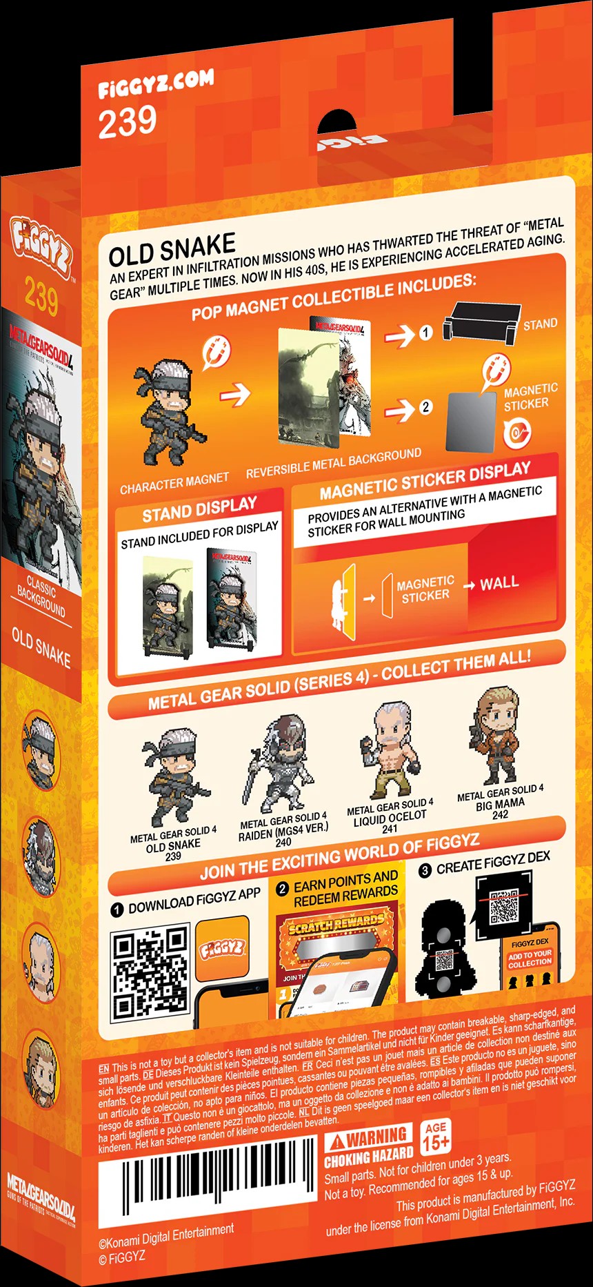 FiGGYZ Metal Gear Solid Old Snake 11cm Collectible Pop Magnet