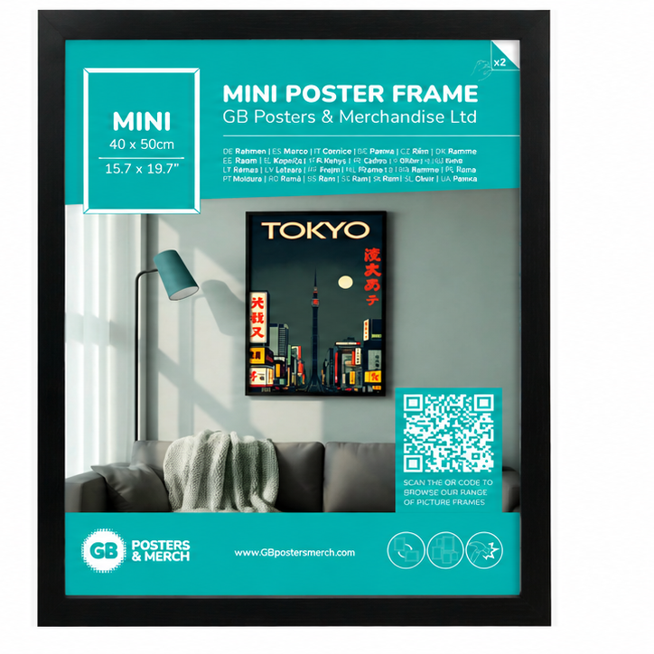 GB Posters Contemporary Wooden Black Picture Frame - Mini - 40 x 50cm