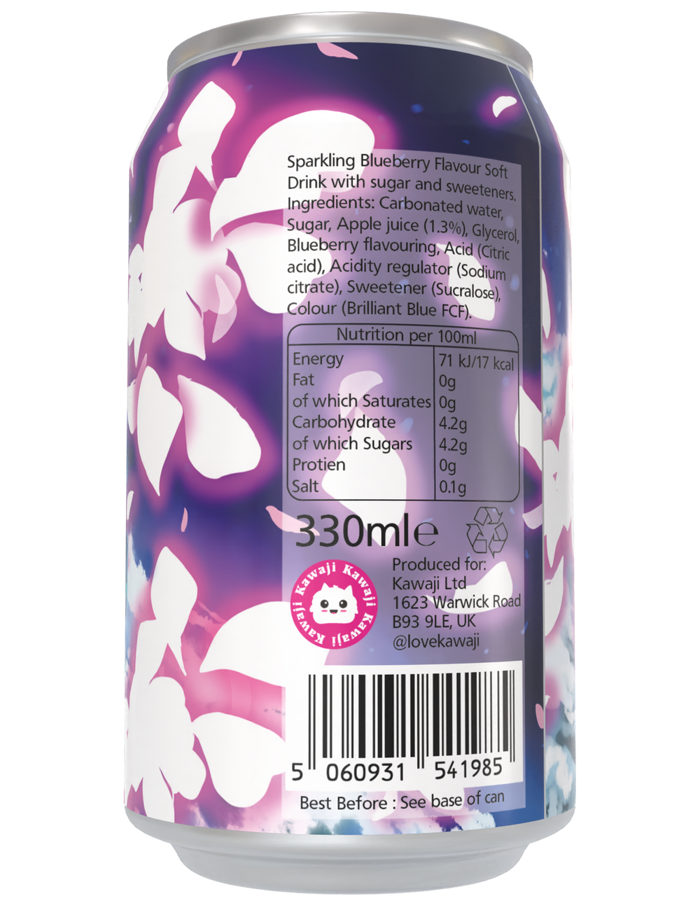 Hatsune Miku Electric Blue - Blueberry Flavour Soda