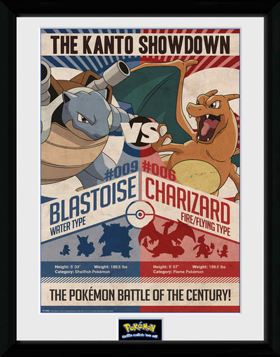 GB eye Pok�mon Red vs Blue  30 x 40cm Framed Collector Print