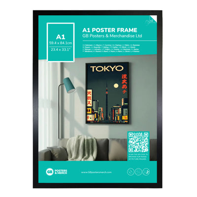 GB Posters Contemporary Wooden Black Picture Frame - A1 - 59.4 x 84.1cm