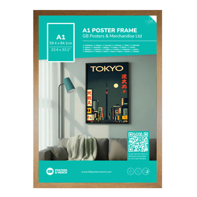 GB Posters Contemporary Wooden Oak Picture Frame - A1 - 59.4 x 84.1cm