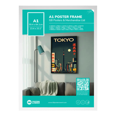 GB Posters Contemporary Wooden White Picture Frame - A1 - 59.4 x 84.1cm