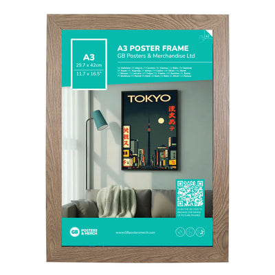 GB Posters Contemporary Wooden Oak Picture Frame - A3 - 29.7 x 42cm