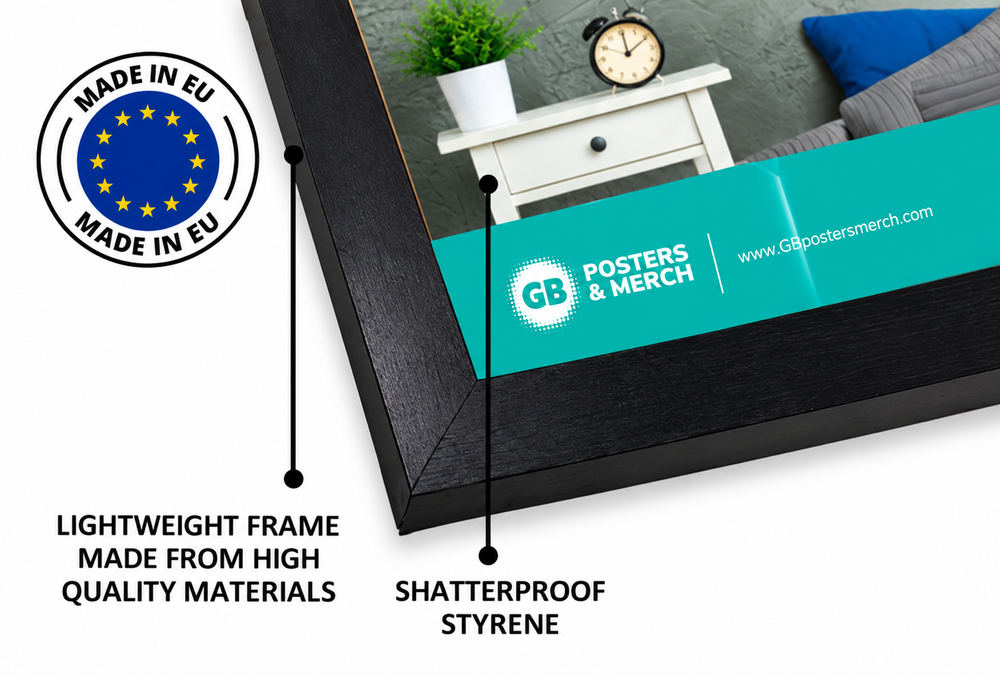 GB Posters Contemporary Wooden Black Picture Frame - A2 - 42 x 59.4cm