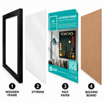 GB Posters Contemporary Wooden Black Picture Frame - A2 - 42 x 59.4cm
