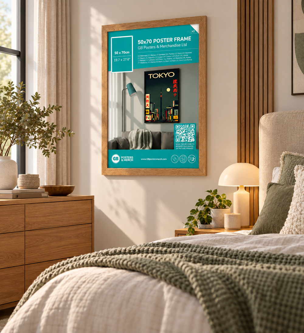 GB Posters Contemporary Wooden Oak Picture Frame - 50 x 70cm