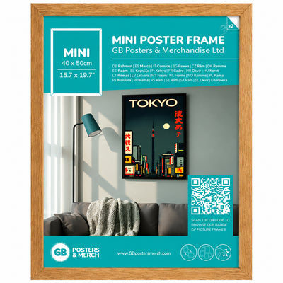 GB Posters Contemporary Wooden Oak Picture Frame - Mini - 40 x 50cm