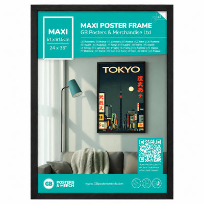 GB Posters Contemporary Wooden Black Picture Frame - Maxi - 61 x 91.5cm