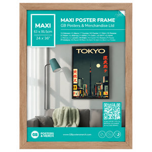GB Posters Contemporary Wooden Oak Picture Frame - Maxi - 61 x 91.5cm