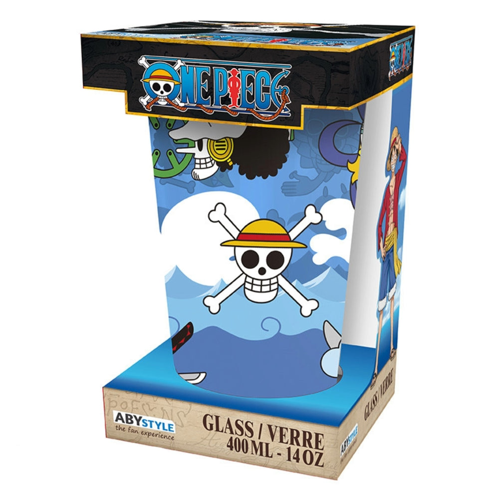 ABYstyle One Piece Skulls Blue 400ml Glass
