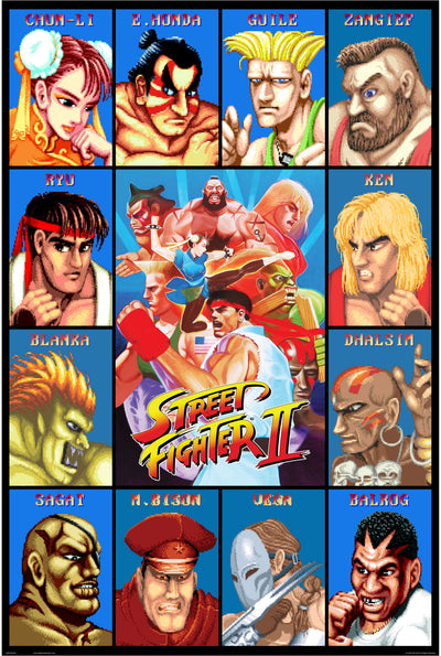 GB Posters Streetfighter II Characters 61 x 91.5cm Maxi Poster