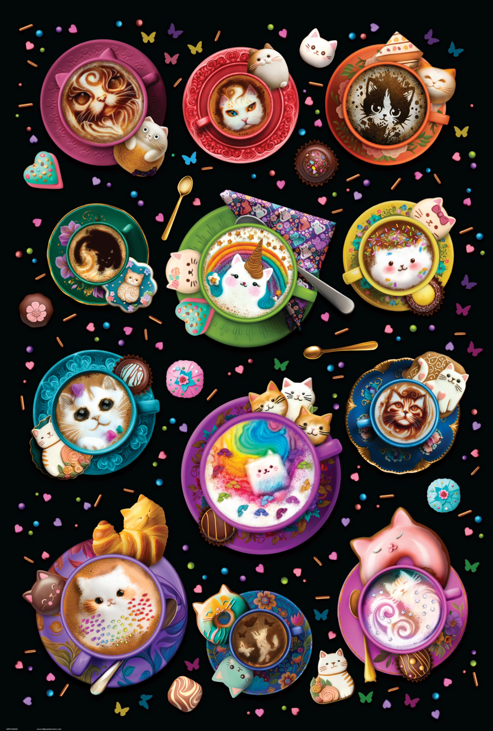 GB Posters Latte Cats 61 x 91.5cm Maxi Poster