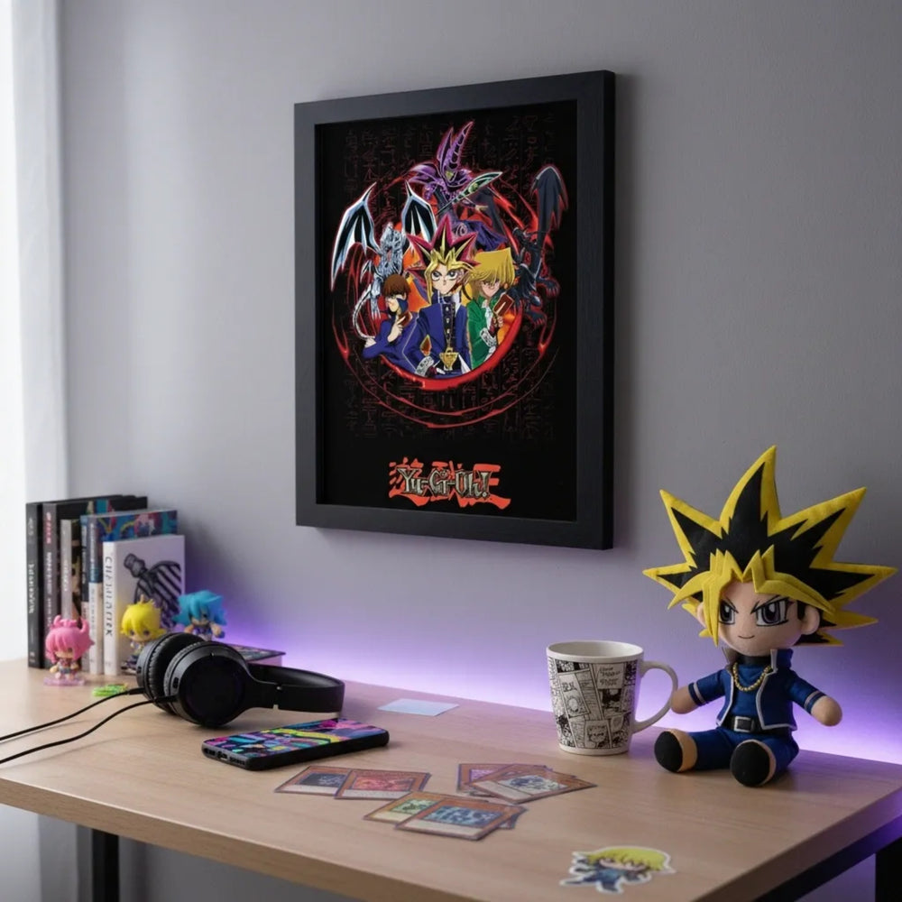GB Posters Yu-Gi-Oh! Key Characters Red 30 x 40cm Framed Collector Print