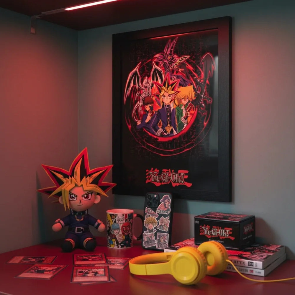 GB Posters Yu-Gi-Oh! Key Characters Red 30 x 40cm Framed Collector Print