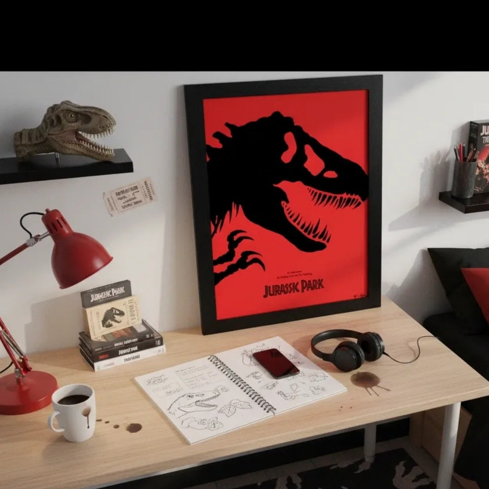 GB Posters Jurassic Park Red 30 x 40cm Framed Collector Print