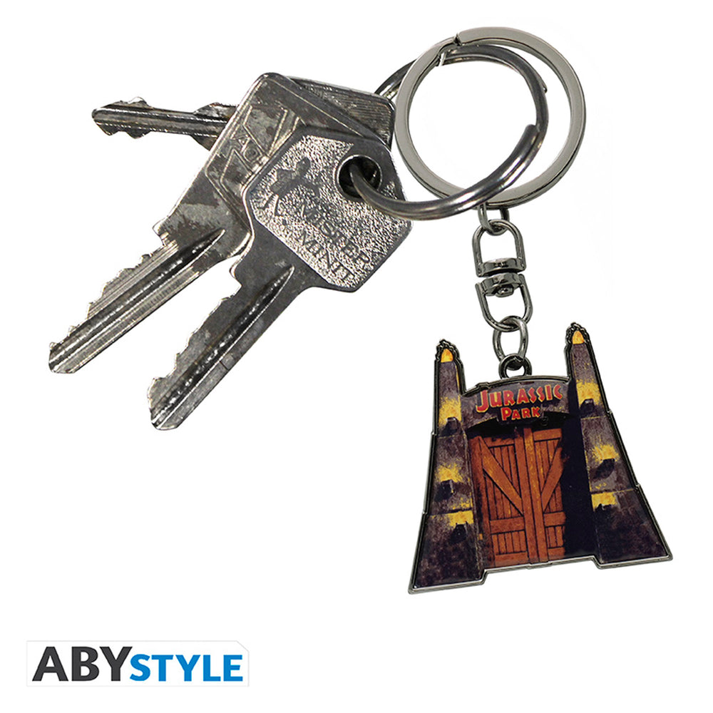 Jurassic Park Gates Metal Keychain