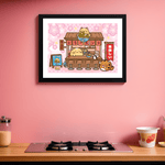 Fuzzballs Ramen Shop 30 x 40cm Framed Collector Print
