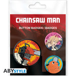 ABYstyle Chainsaw Man Denji, Devil, Pochita 3 Badge Pack