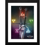 GB eye The Witcher Signs & Swords  30 x 40cm Framed Collector Print