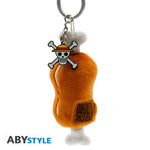 ABYstyle One Piece Meat On A Bone Plush 3D Key Chain 3 Badge Pack