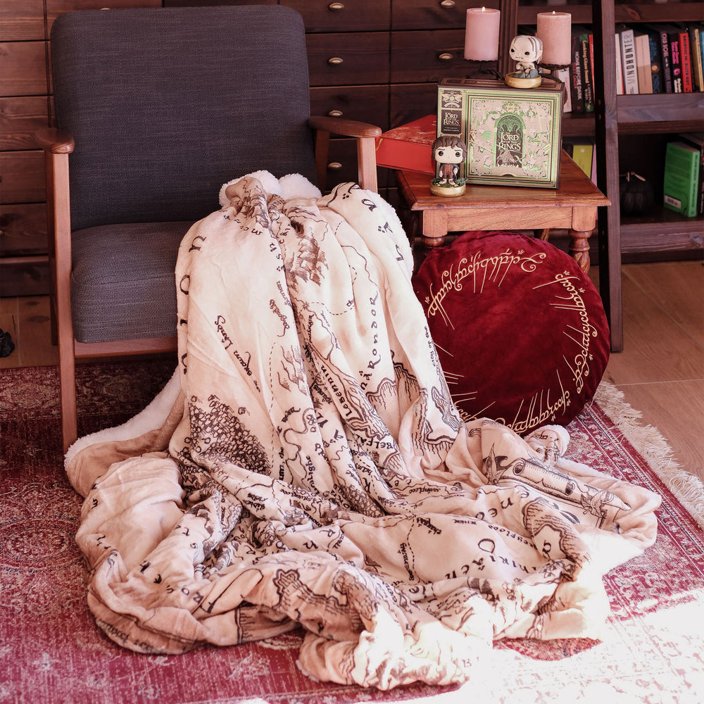 THE LORD OF  THE RINGS Cozy Blanket  Middle Earth Map