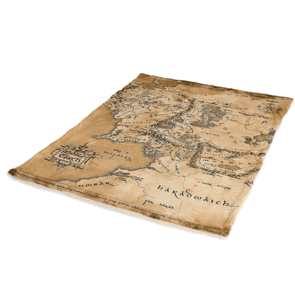 THE LORD OF  THE RINGS Cozy Blanket  Middle Earth Map