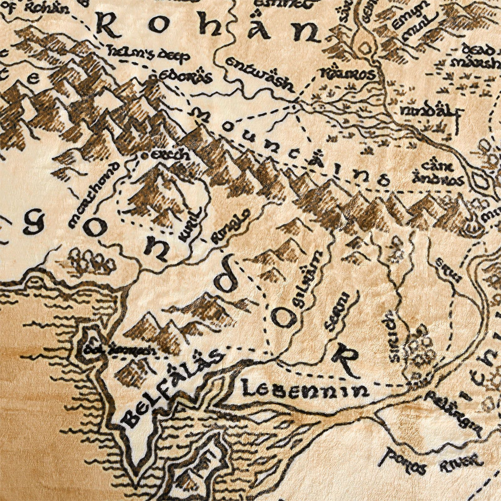 THE LORD OF  THE RINGS Cozy Blanket  Middle Earth Map