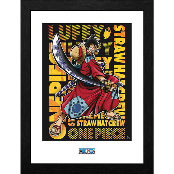 One Piece Luffy in Wano Art 30 x 40cm Framed Print| Wall Art | GB