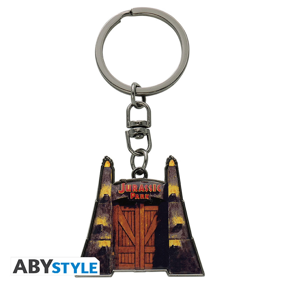 Jurassic Park Gates Metal Keychain