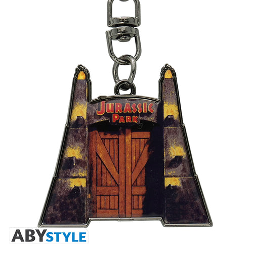 Jurassic Park Gates Metal Keychain