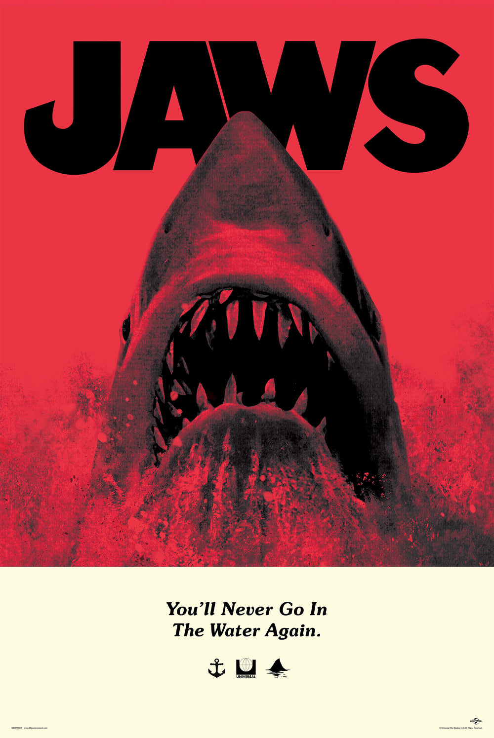 Jaws Iconic Film Poster Red 61 X 91 5cm 24 X 36 Inches Poster GB jaws-iconic-film-poster-red-61-x-91-5cm-24-x-36-inches-poster-gb