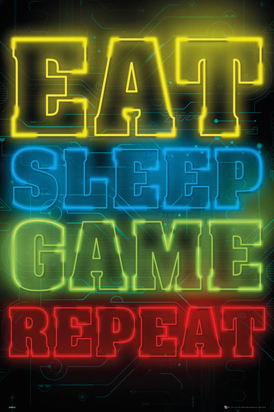 GB eye Gaming Eat Sleep Game Repeat 61 x 91.5cm Maxi Poster