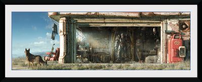 GB eye Fallout Garage 30 x 75cm Framed Collector Print
