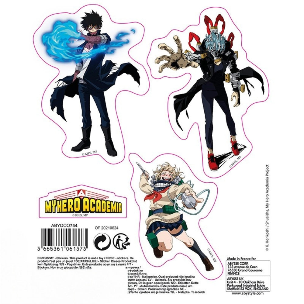 ABYstyle My Hero Academia Heroes Villains 2 Sheet Sticker Set