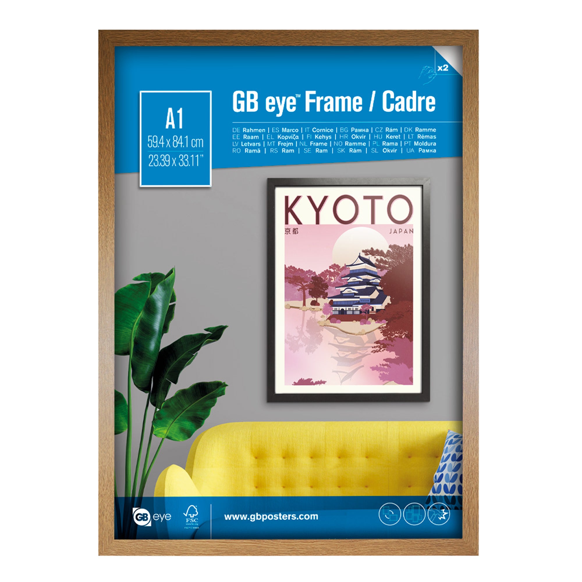 GB Eye Contemporary Wooden Oak Picture Frame - A1 - 59.4 x 84.1cm – GB ...