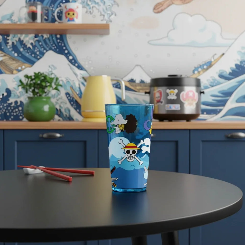ABYstyle One Piece Skulls Blue 400ml Glass