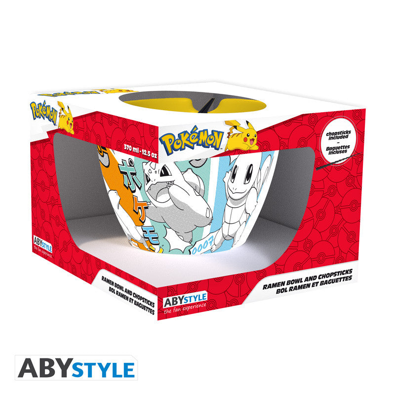 Pokemon Starters Manga Ramen Bowl With Chopsticks