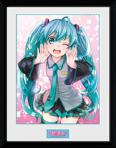 GB eye Hatsune Miku Wink  30 x 40cm Framed Collector Print