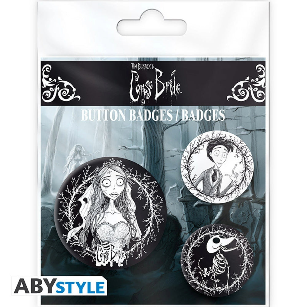 Corpse Bride Trio 3 Badge Pack